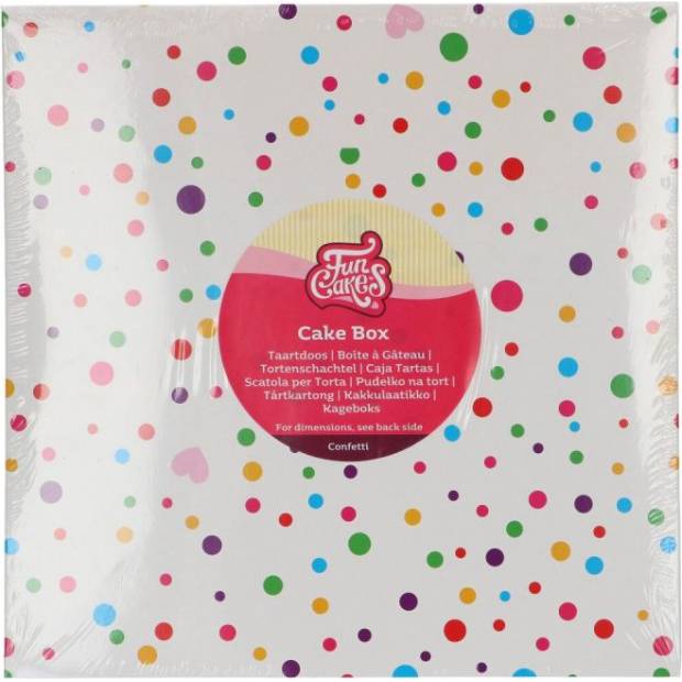 Tortenkarton Konfetti 25x25x15 cm