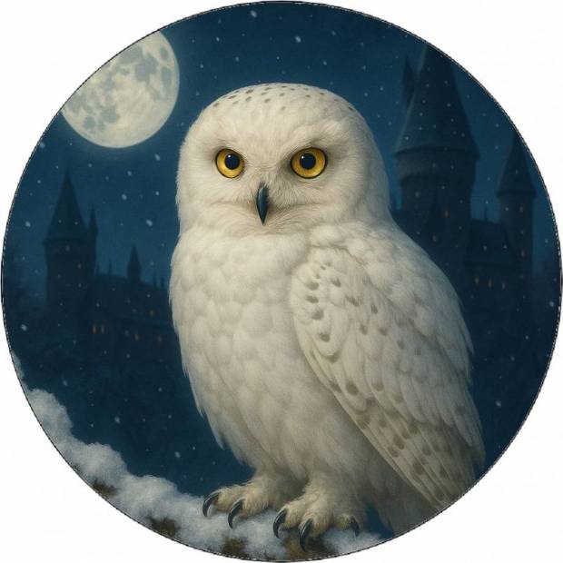 Essbares Papier Eule Hedvika im Winter Harry Potter 19,5 cm