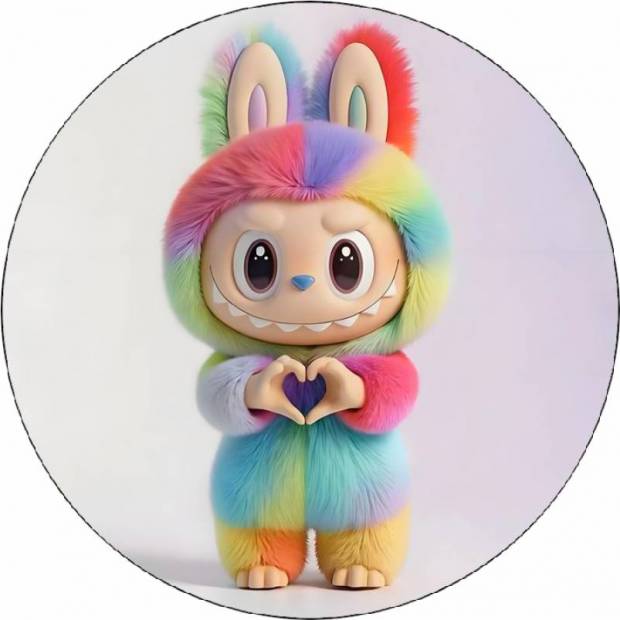 essbare Regenbogen-Papier Labubu 19,5 cm