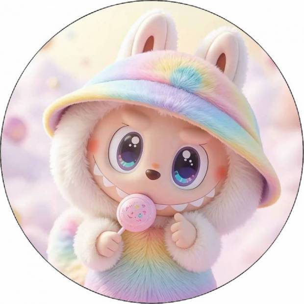 essbare Papier Labubu Regenbogen 19,5 cm