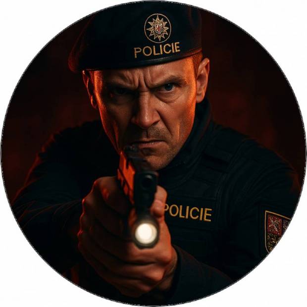 Essbares Polizeipapier in Aktion 19,5 cm