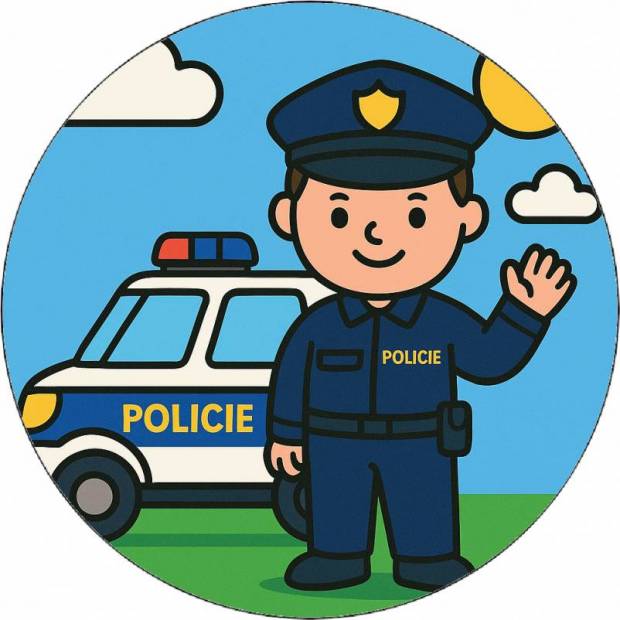 essbarer Papier, gezeichnet von einem Polizisten, 19,5 cm