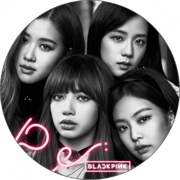 Essbares Papier Black Pink 19,5 cm
