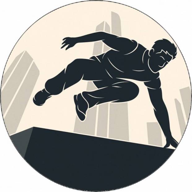 essbares Papier Parkour-Grafik in der Stadt 19,5 cm