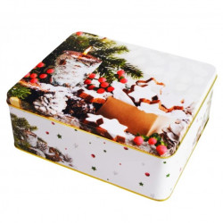 Metalldose für Plätzchen 21x17x8 cm Wald-Weihnachten
