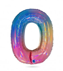 Luftballon Nummer 0 Regenbogen 102 cm