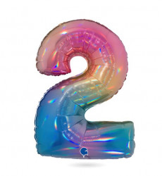 Luftballon Nr. 2 Regenbogen 102 cm