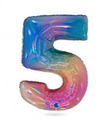 Luftballon Nr. 5 Regenbogen 102 cm