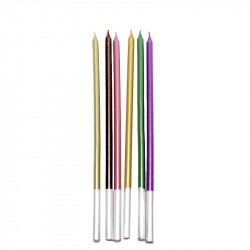 Bunte Kerzen, 6 Stück, 15 cm