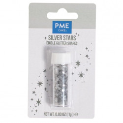 Essbare Konfetti silberne Sternchen 1 g