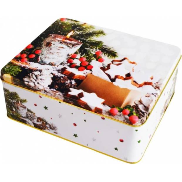 Metalldose für Plätzchen 21x17x8 cm Wald-Weihnachten
