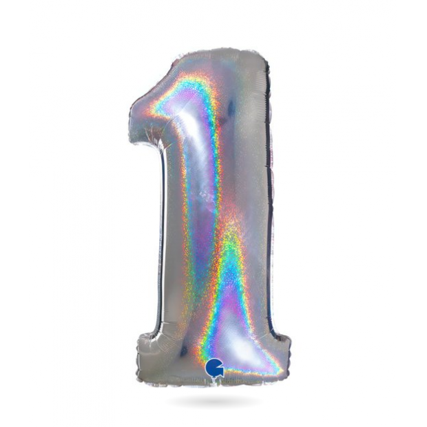Aufblasbarer Ballon Nummer 1 hologram102 cm