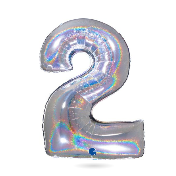 Aufblasbarer Ballon Nummer 2 hologram102 cm