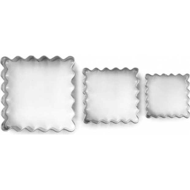 Set von gewellten quadratischen Ausstechformen für Kekse