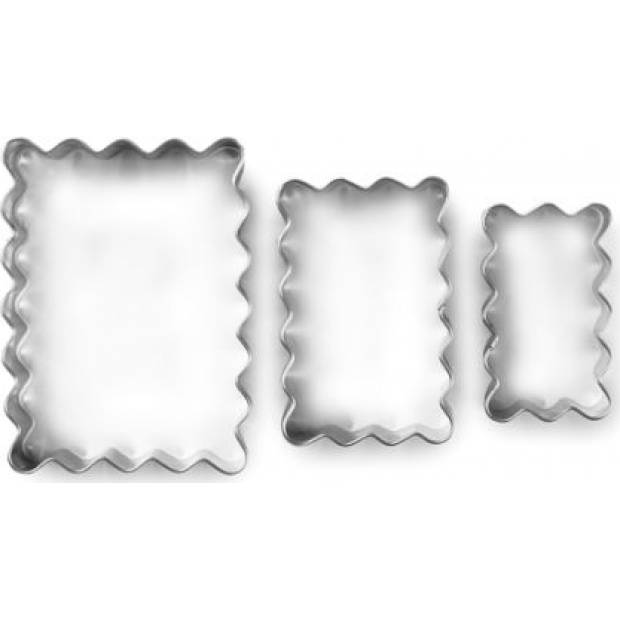 Satz gewellter rechteckiger Ausstechformen für Kekse