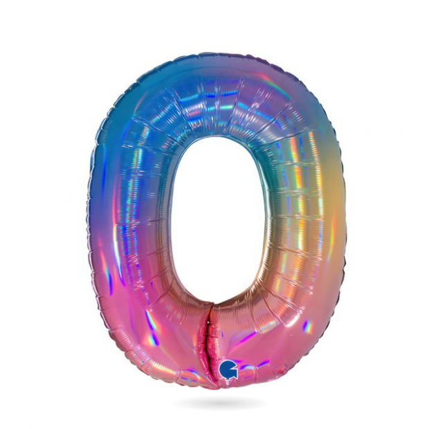 Luftballon Nummer 0 Regenbogen 102 cm
