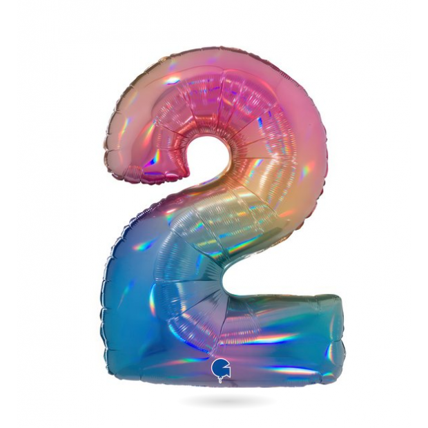 Luftballon Nr. 2 Regenbogen 102 cm