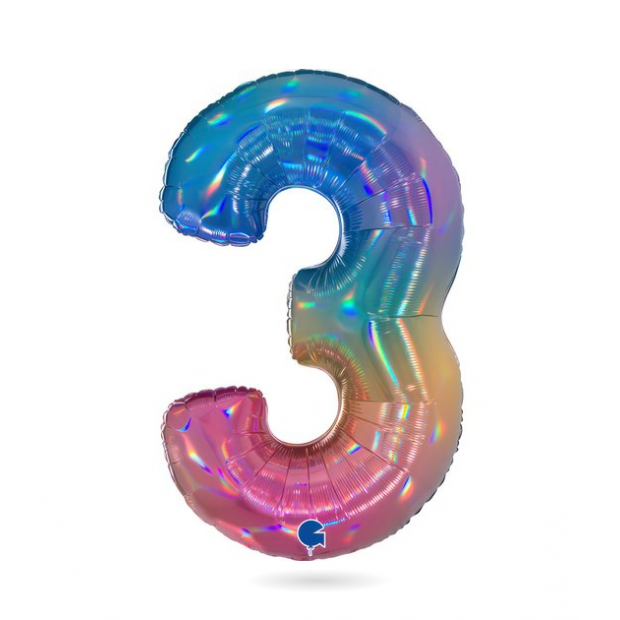 Luftballon Nr. 3 Regenbogen 102 cm