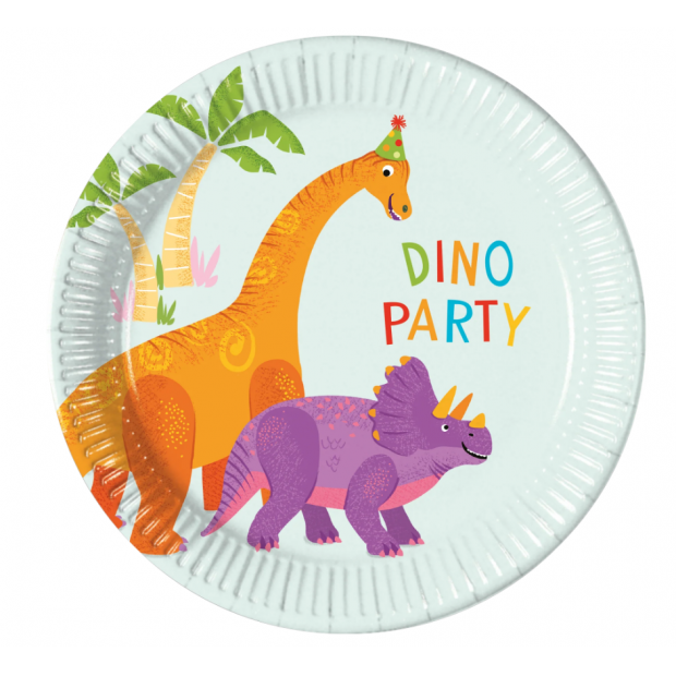 Papierteller Dinoosaurs 19,5 cm 8 Stücke